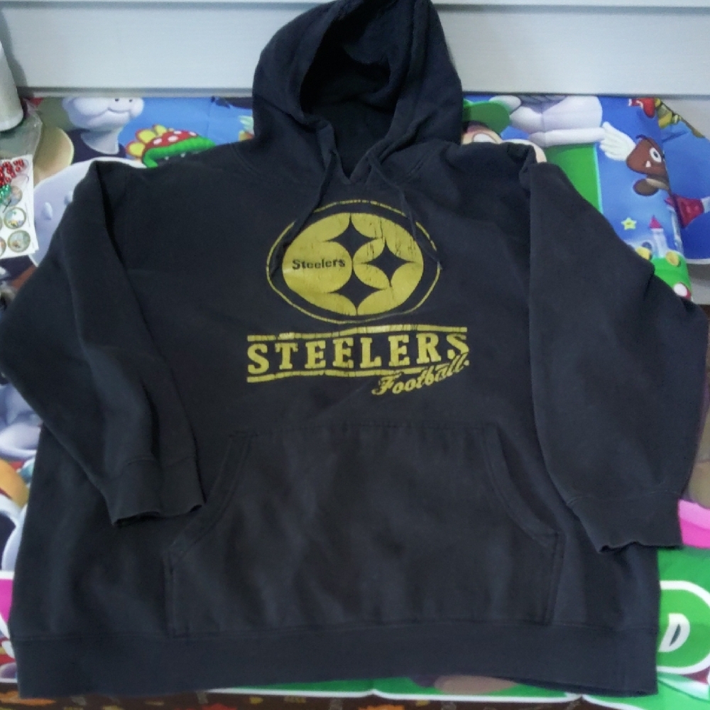 Men's Black Steelers Football Pullover Hoodie